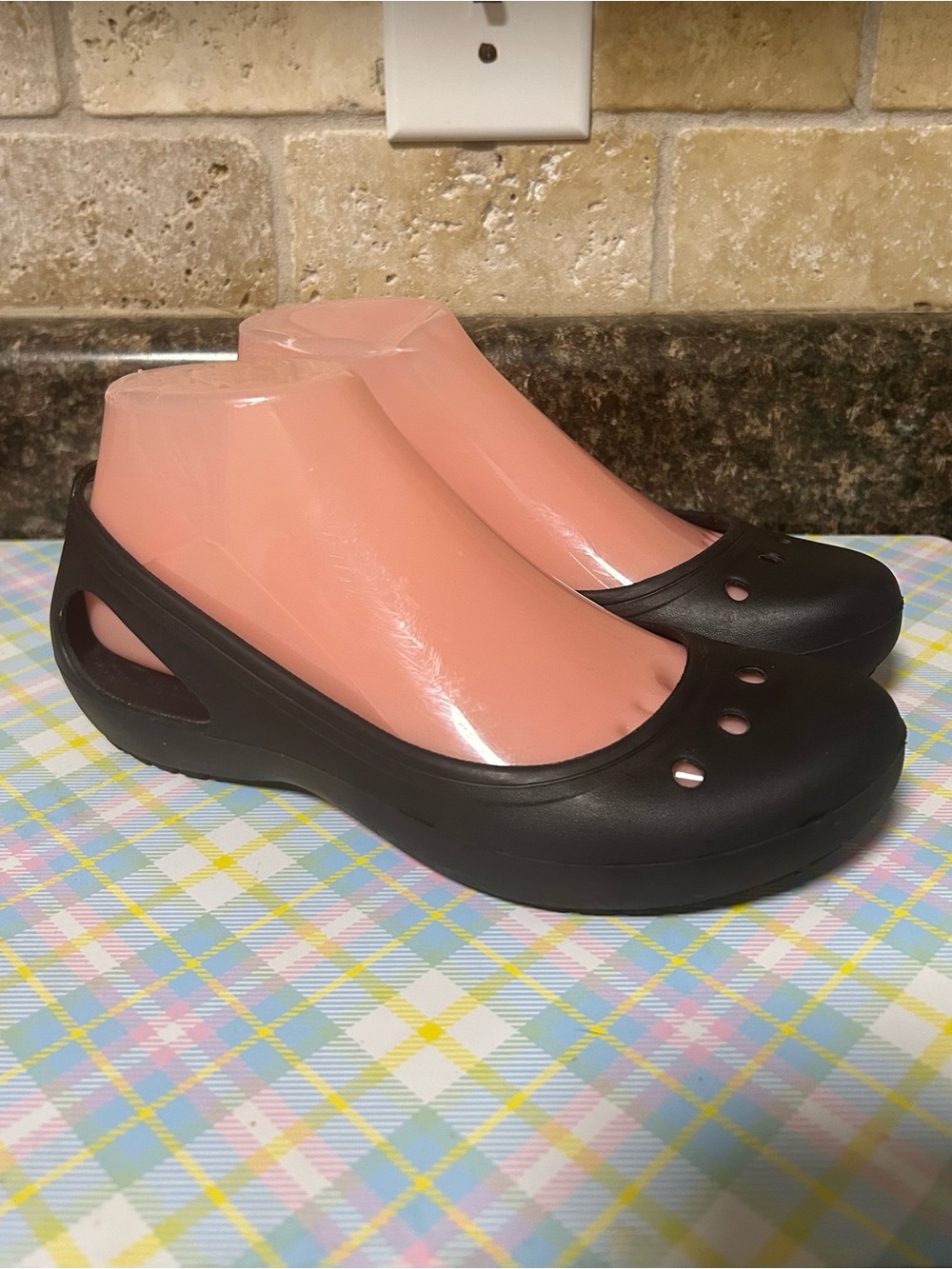 CROCS Black Slip-On Clog Mary Jane Style